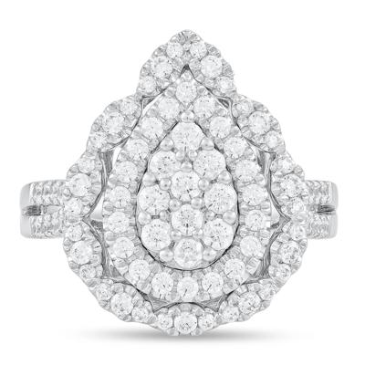 Diamond Double Halo Composite Engagement Ring in 14K White Gold (1 ct. tw.)