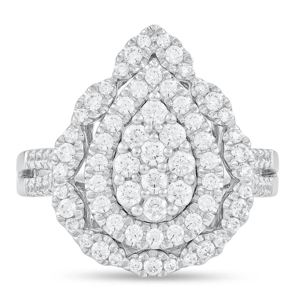 Diamond Double Halo Composite Engagement Ring in 14K White Gold (1 ct. tw.) – Image 1 of 3