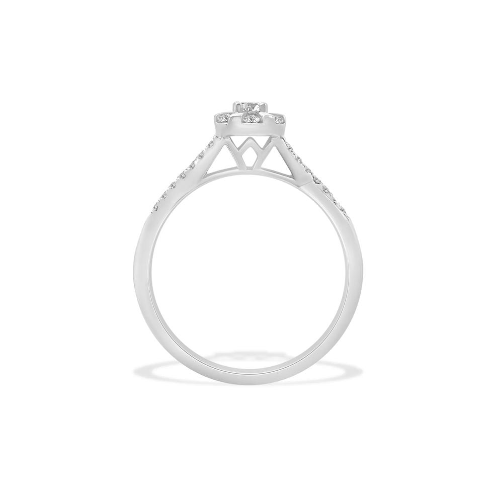 Diamond Center Round Halo Promise Ring in Sterling Silver (1/4 ct. tw.) – Image 2 of 4