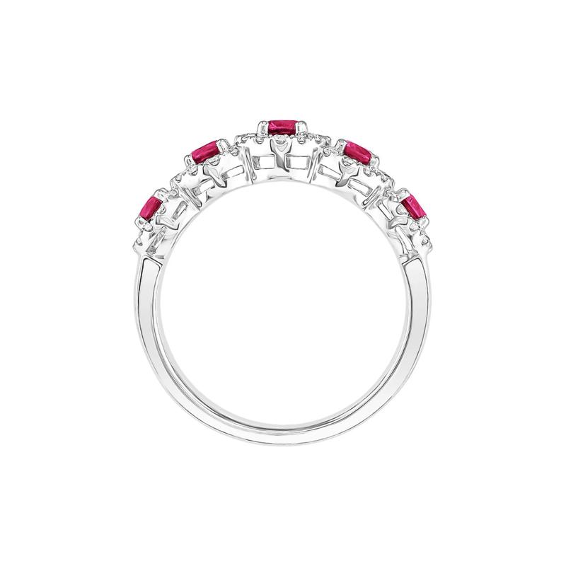 Ruby &amp; 1/3 ct. tw. Diamond Ring in 14K White Gold – Image 2 of 3
