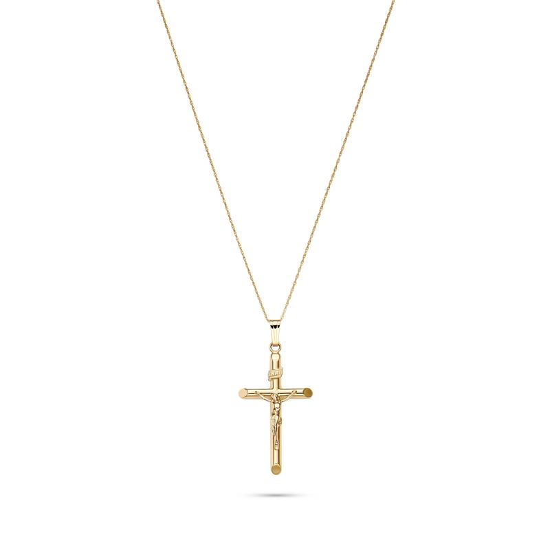 Crucifix Cross Pendant in 14K Yellow Gold – Image 1 of 2