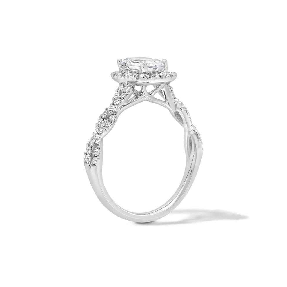 Lab Grown Diamond Emerald Center Engagement Ring in 10K White Gold (1 1/2 ct. tw.) – Image 3 of 4