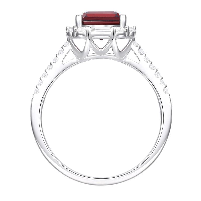 Garnet &amp; Lab-Created White Sapphire Ring, Earring, &amp; Pendant Set in Sterling Silver – Image 7 of 8