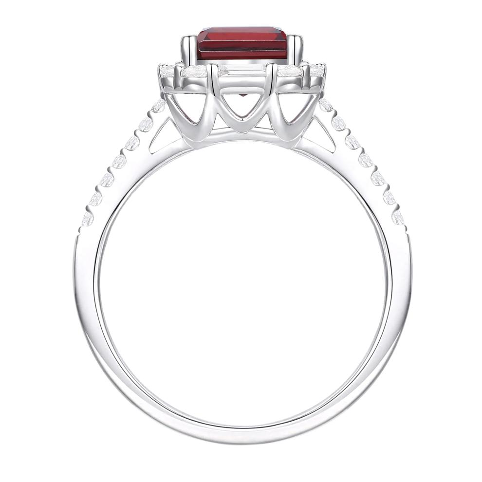 Garnet &amp; Lab-Created White Sapphire Ring, Earring, &amp; Pendant Set in Sterling Silver – Image 7 of 8