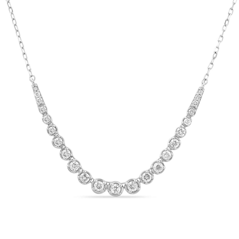 Graduated Diamond Necklace in 10K White Gold (1/2 ct. tw.) – Image 1 of 2