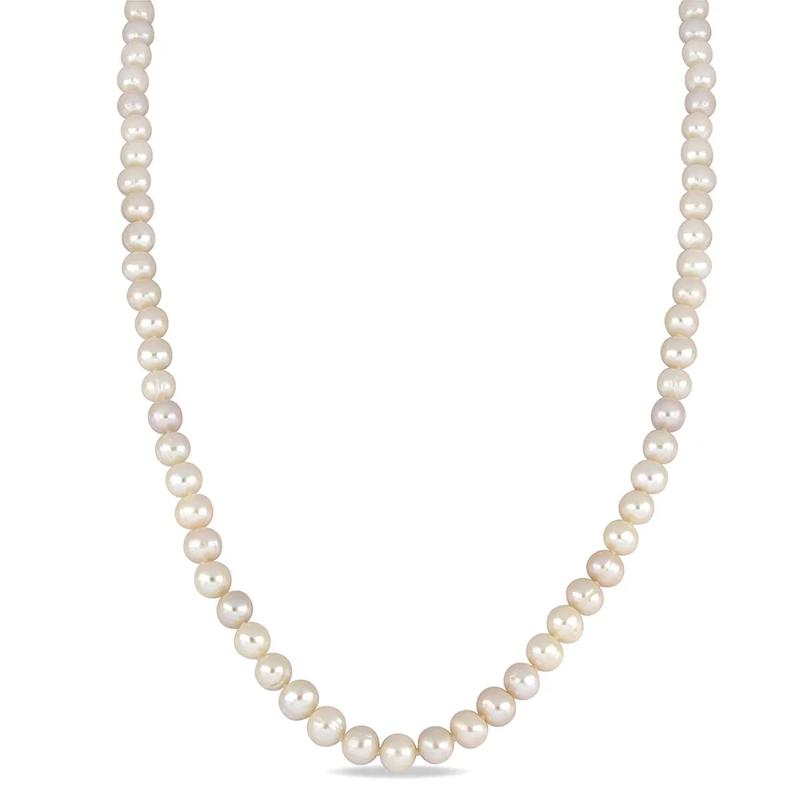 Cultured Freshwater Pearl Necklace in 14K Yellow Gold, 7.5-8mm, 36&rdquo; – Image 1 of 3