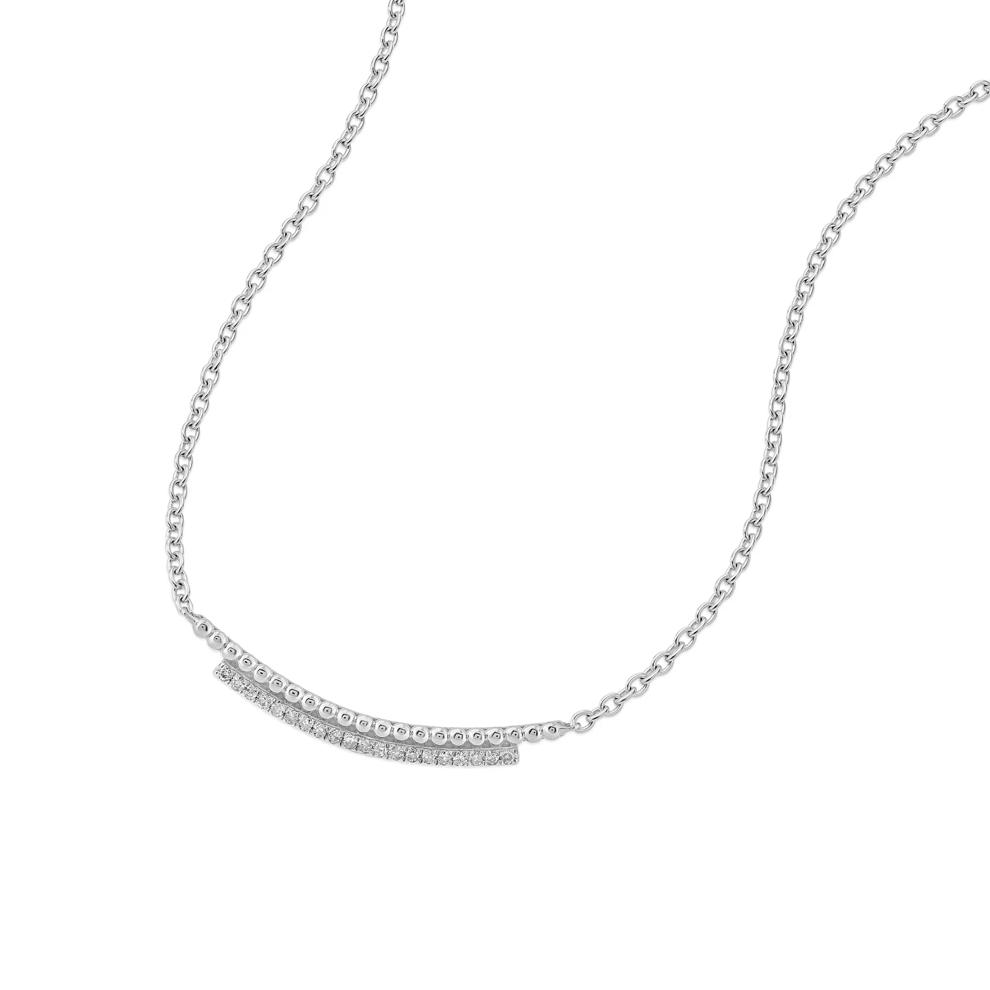 Diamond Frontal Bar Necklace in Sterling Silver (1/10 ct. tw.) – Image 4 of 4