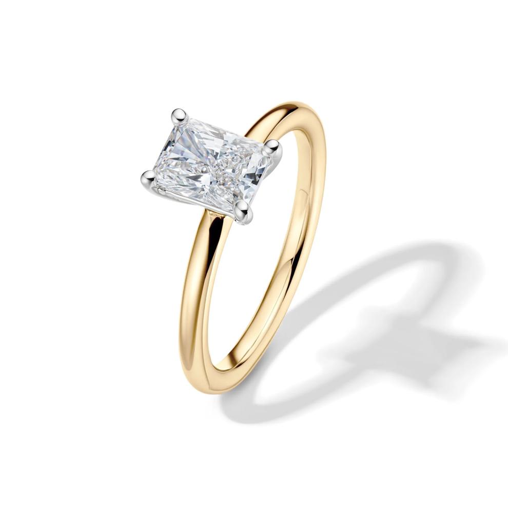Lab Grown Diamond Radiant-Cut Solitaire Ring in 14K Yellow Gold (1 ct.) – Image 4 of 5