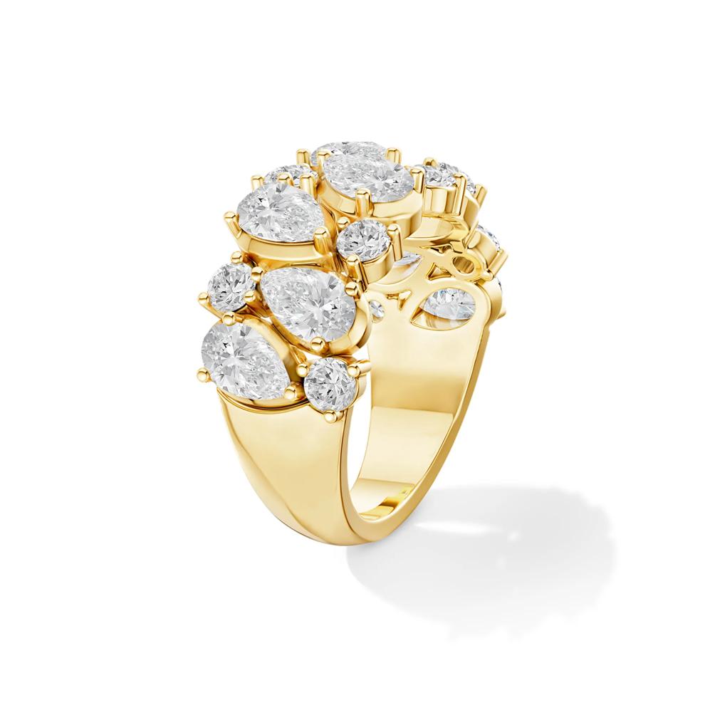 Lab Grown Diamond Pear-Shaped &amp; Round Band in 10K Yellow Gold (3 ct. tw.) – Image 3 of 4