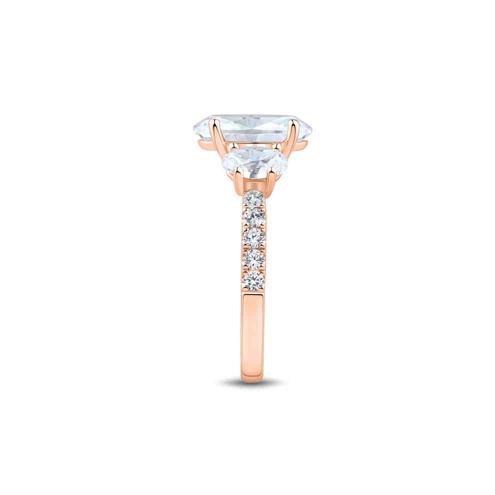 Lab Grown Diamond Three-Stone Engagement Ring in 14K Rose Gold (4 1/4 ct. tw.) – Image 3 of 3