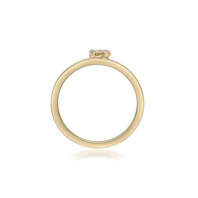 Diamond Accent &quot;R&quot; Initial Ring in 10K Yellow Gold – Image 2 of 5