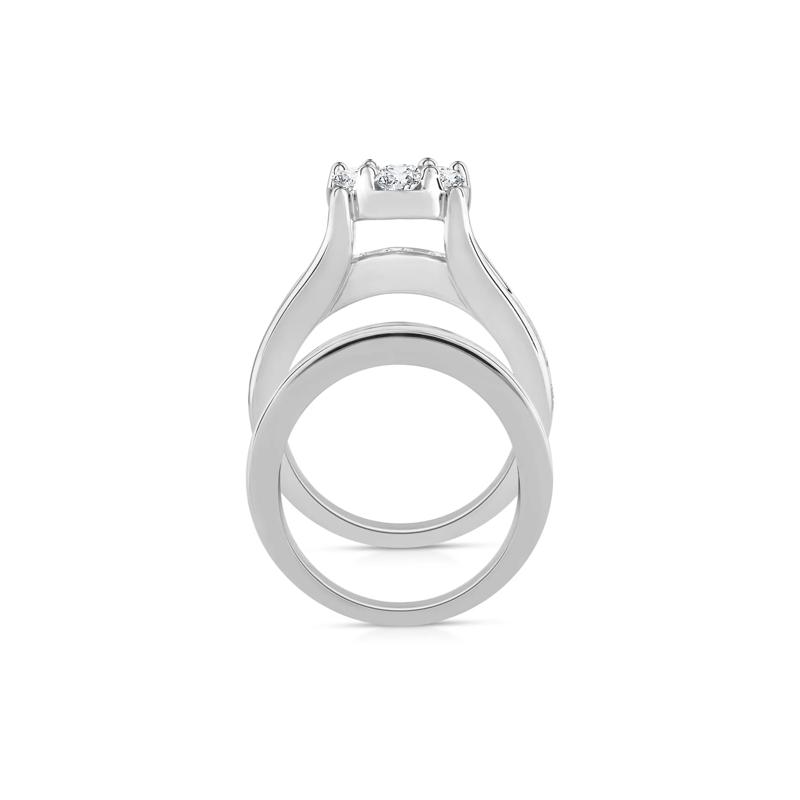 Round Lab Grown Multi-Diamond Engagement Ring Set in 10K White Gold &#40;3 ct. tw.&#41;  – Image 2 of 5