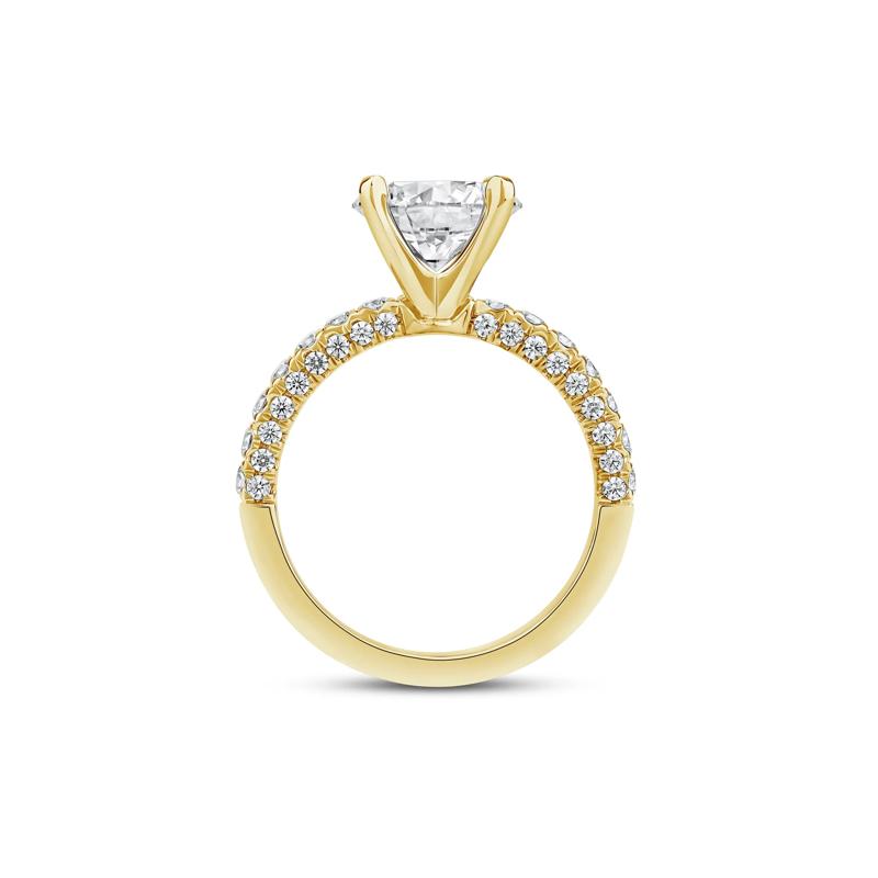3/4 ct. tw. Round Lab Grown Diamond Semi-Mount Engagement Ring in 14k Yellow Gold &#40;Setting Only&#41; – Image 3 of 6