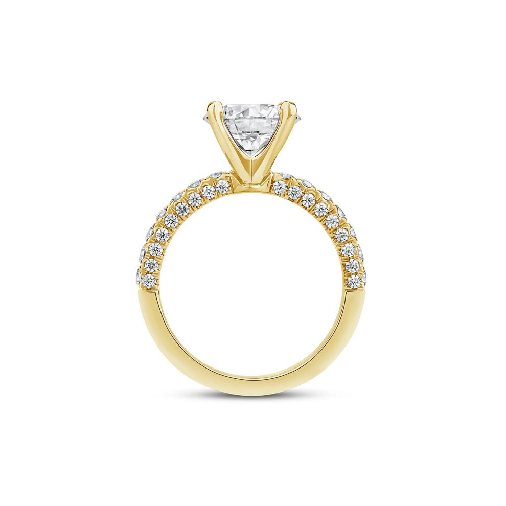 3/4 ct. tw. Round Lab Grown Diamond Semi-Mount Engagement Ring in 14k Yellow Gold (Setting Only) – Image 3 of 6