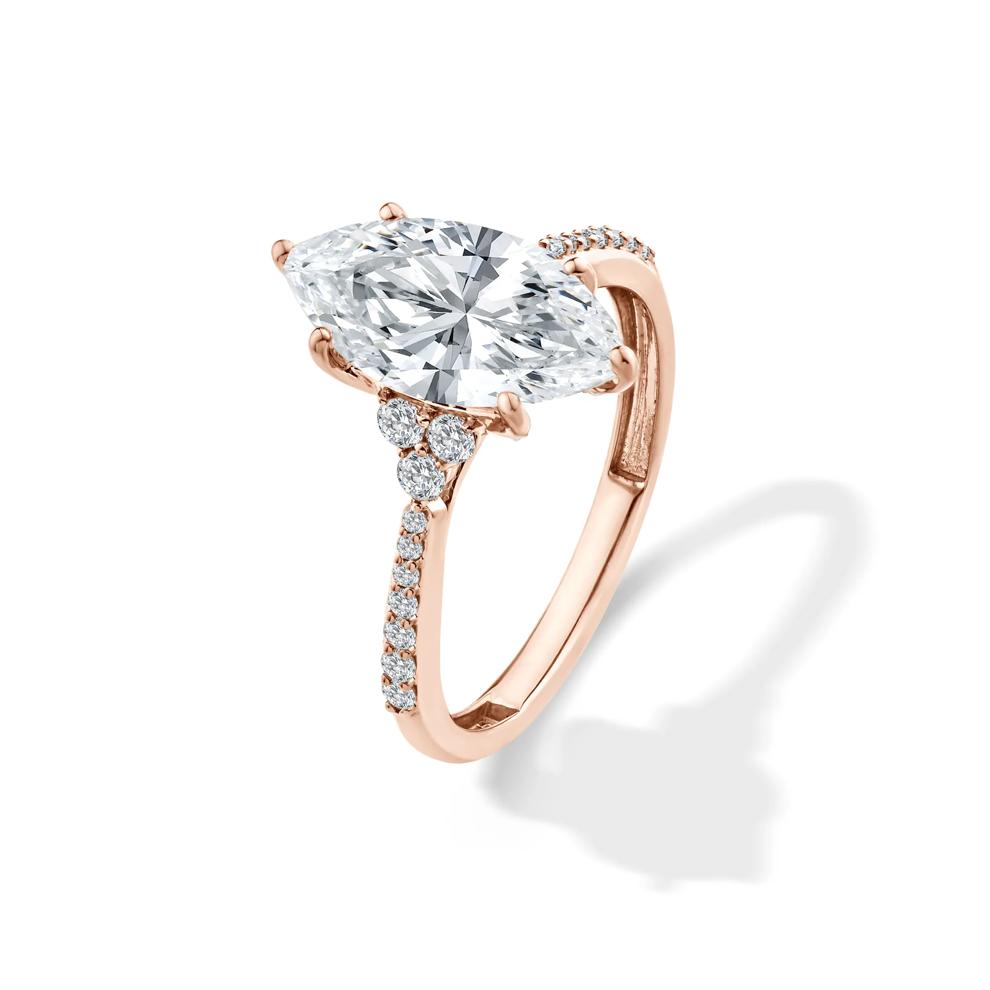 Lab Grown Diamond Marquise Engagement Set in 14K Rose Gold (3 ct. tw.) – Image 4 of 6