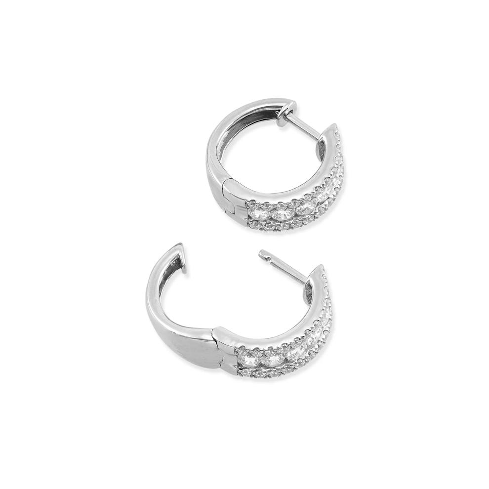 Lab Grown Diamond Hoop Earrings in 10K White Gold (2 ct. tw.) – Image 2 of 2