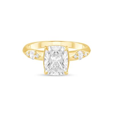Lab Grown Diamond Elongated Cushion Center Engagement Ring in 10K Yellow Gold (2 1/5 ct. tw.)