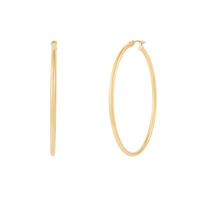 Polished Hoop Earrings in 14K Yellow Gold, 50MM