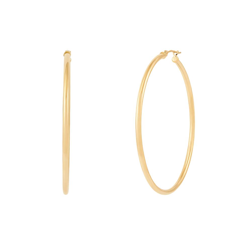 Polished Hoop Earrings in 14K Yellow Gold, 50MM  – Image 1 of 2