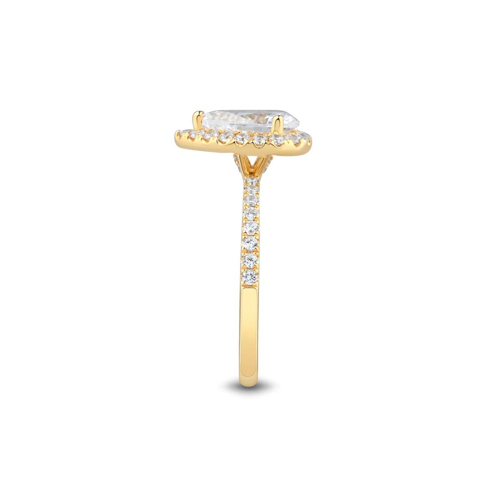 Lab Grown Diamond Pear-Shaped Halo Engagement Ring in 14K Yellow Gold (2 ct. tw.) – Image 3 of 3