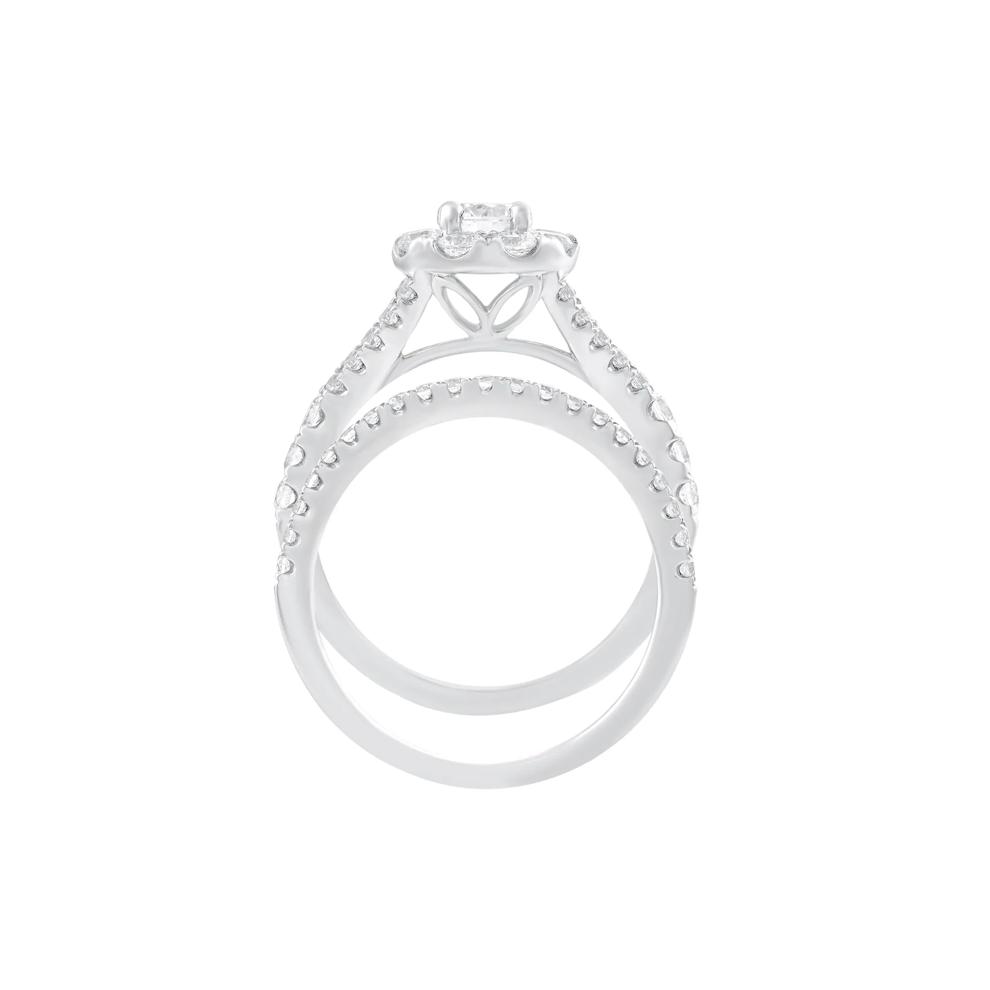Diamond Halo Bridal Set in 14K White Gold (1 1/2 ct. tw.) – Image 2 of 3