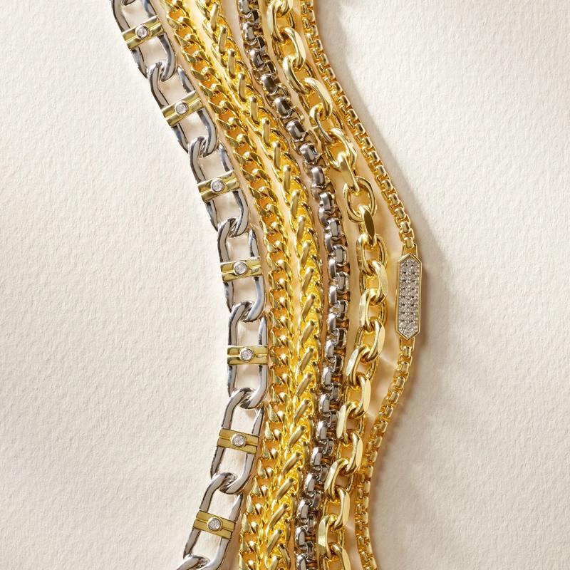 Men&#39;s Wheat Chain Bracelet in Vermeil – Image 8 of 9