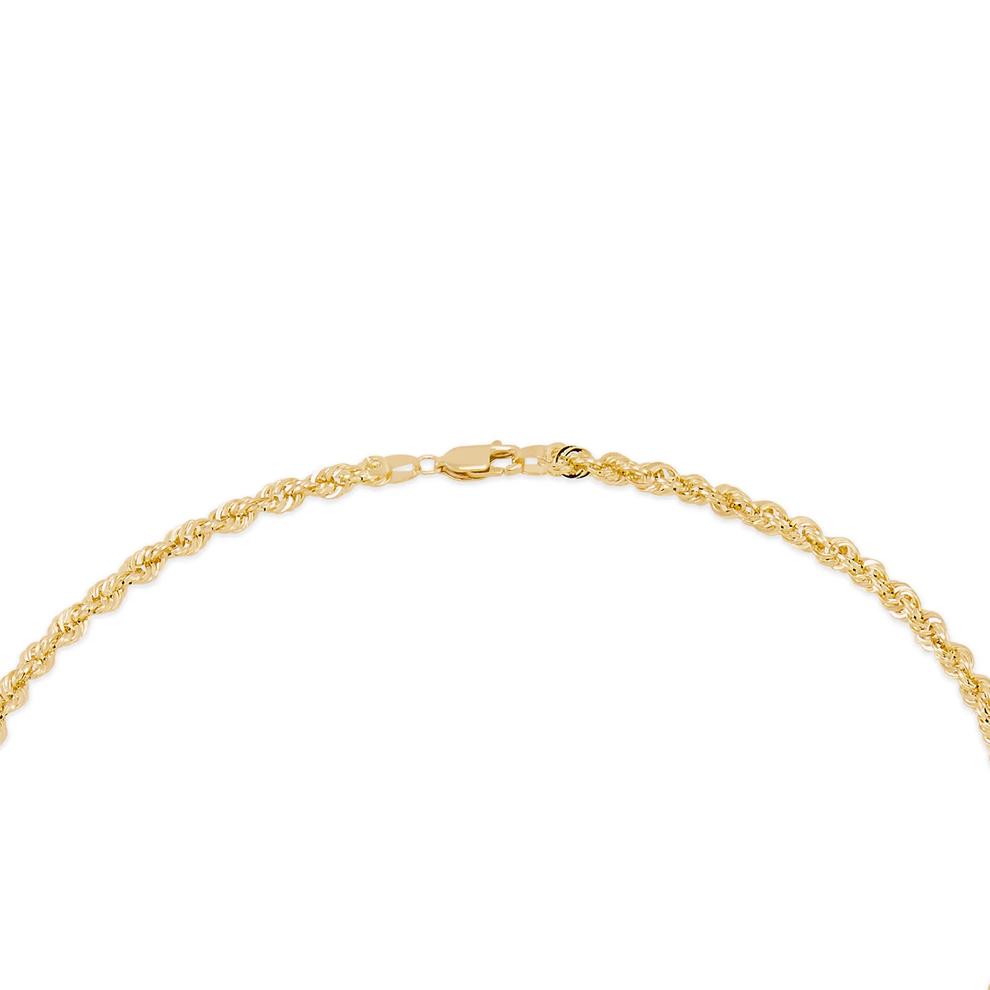 Heavy Hollow Glitter Rope Chain in 10K Yellow Gold, 3.85-4mm, 22" – Image 4 of 4