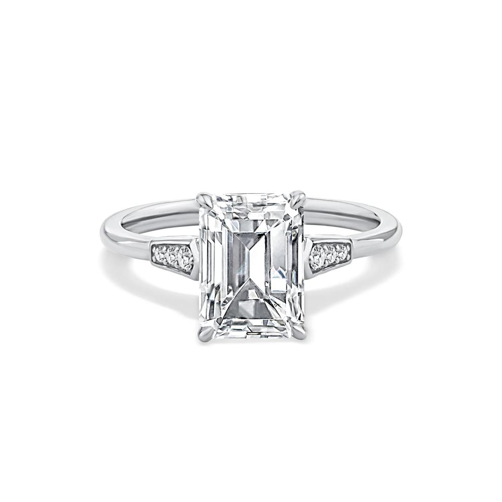 Lab Grown Diamond Emerald-Cut Engagement Ring in 14K White Gold (3 ct. tw.) – Image 1 of 4
