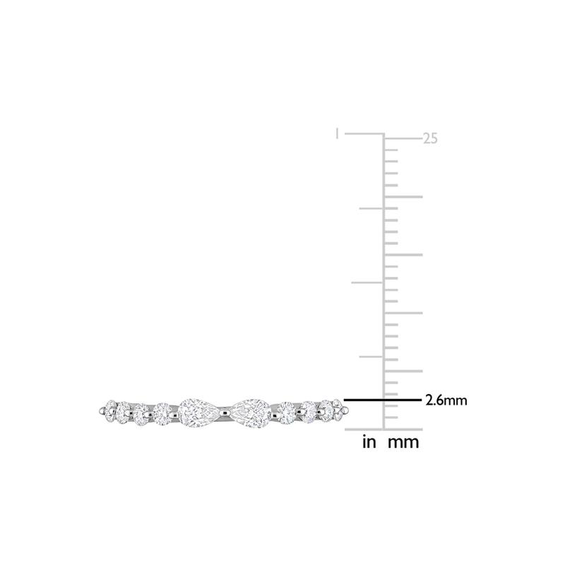 Pear-Shaped Moissanite Stacking Ring in Sterling Silver &#40;2/5 ct. dew&#41; – Image 4 of 5