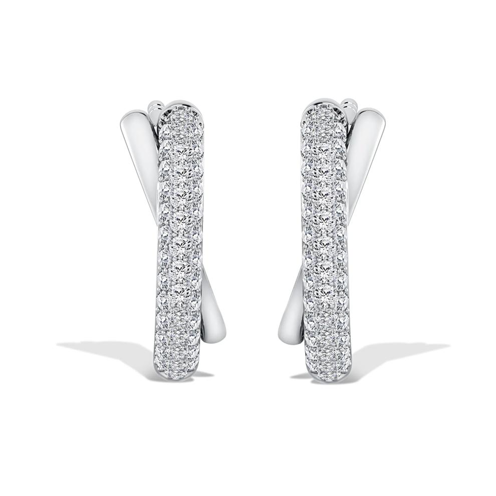 Diamond Twist Hoop Earrings in Sterling Silver (1/3 ct. tw.) – Image 3 of 3