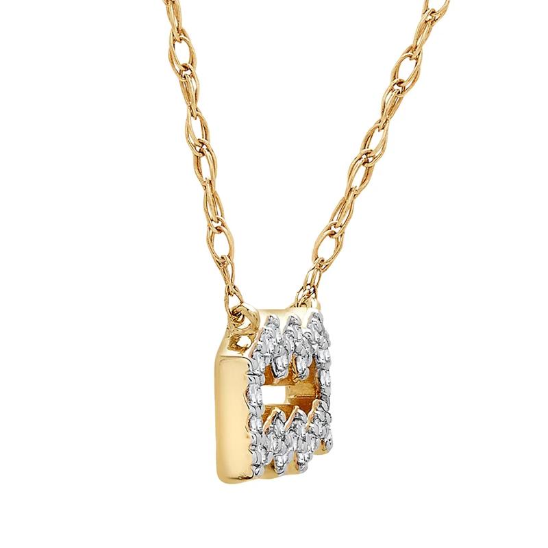Aquarius Zodiac Necklace with Diamonds in 10K Yellow Gold &#40;1/10 ct. tw.&#41; – Image 3 of 3