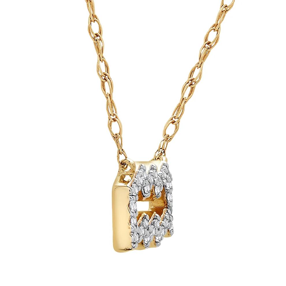 Aquarius Zodiac Necklace with Diamonds in 10K Yellow Gold (1/10 ct. tw.) – Image 3 of 3