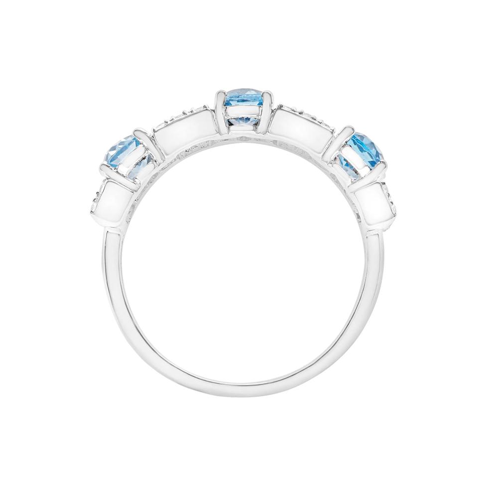Blue and White Topaz Band in Sterling Silver – Image 2 of 5