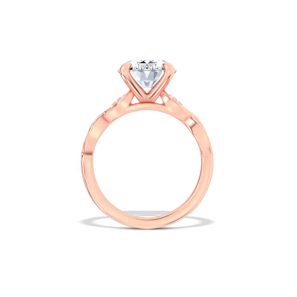 Lab Grown Diamond Oval Twist-Shank Engagement Ring in 14K Rose Gold