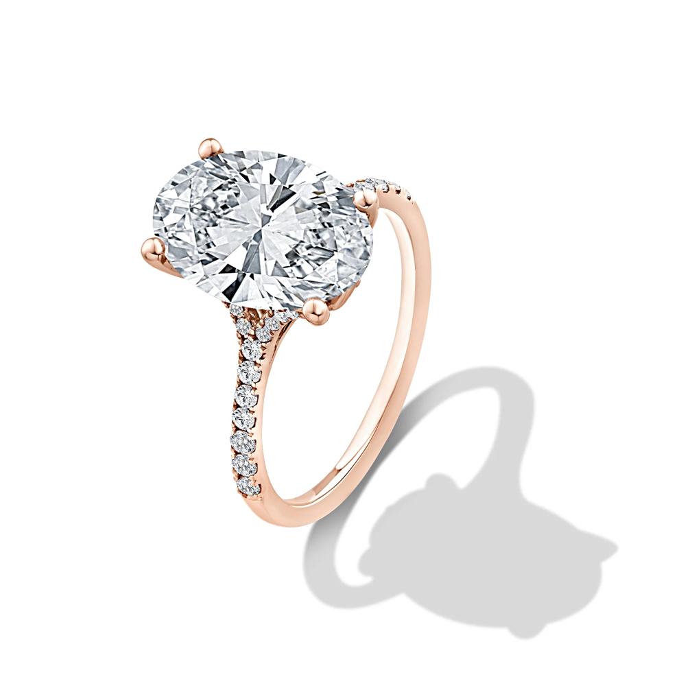 Lab Grown Diamond Engagement Ring in 18K Rose Gold (4 1/4 ct. tw.) – Image 4 of 4