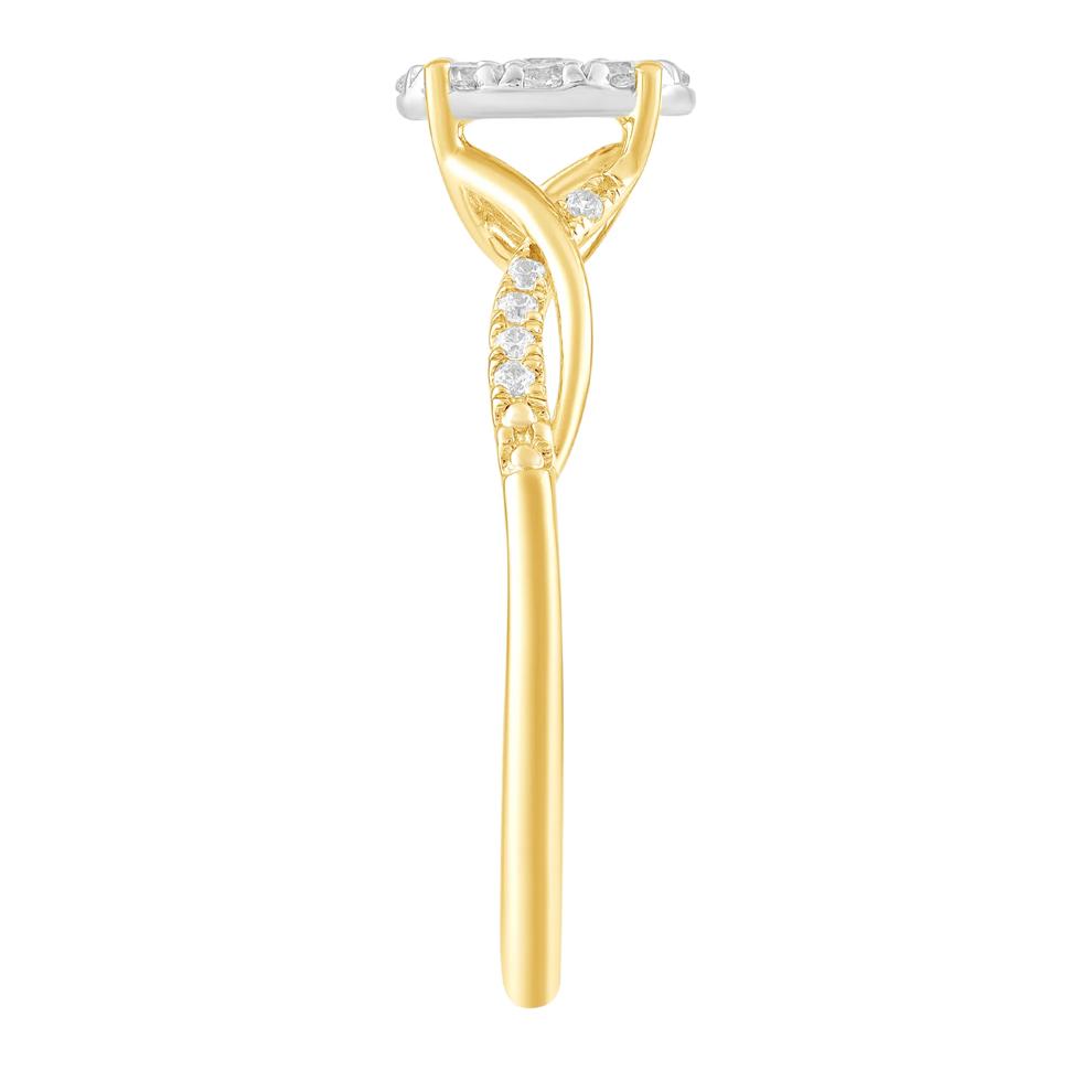 Diamond Composite Promise Ring in 10K Yellow &amp; White Gold (1/4 ct. tw.) – Image 3 of 3