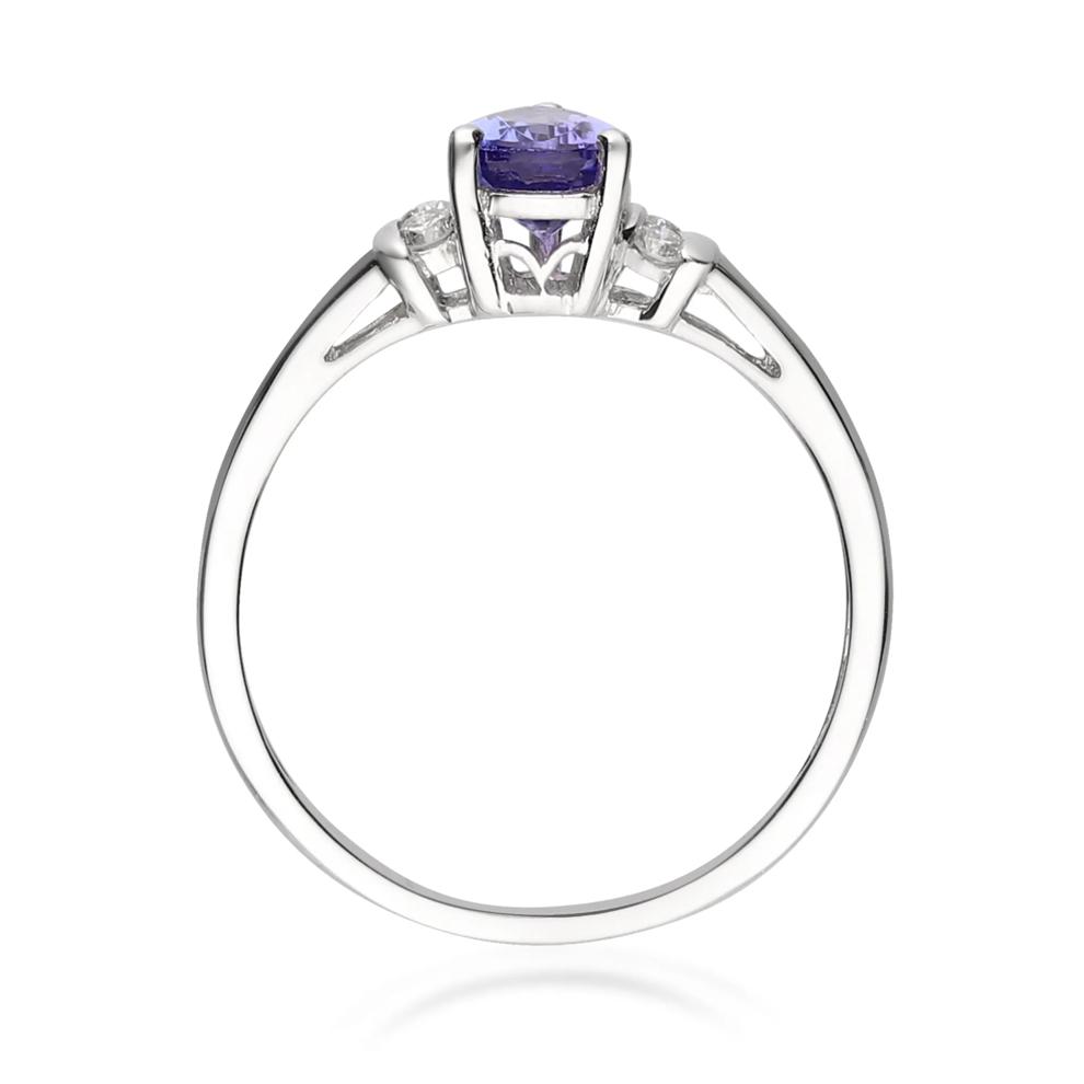 Tanzanite and Diamond Ring in 10K White Gold (1/10 ct. tw.) – Image 2 of 4