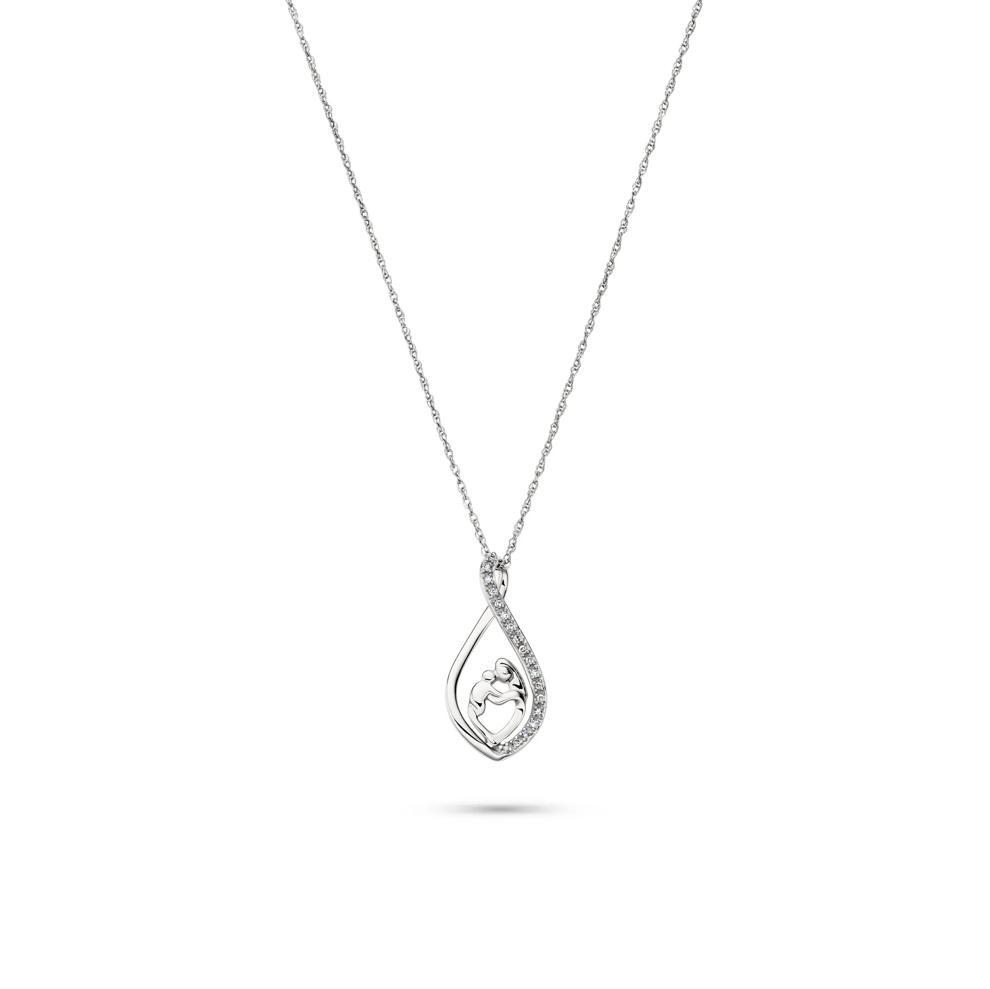 Mother &amp; Child Pendant in 10K White Gold – Image 1 of 4