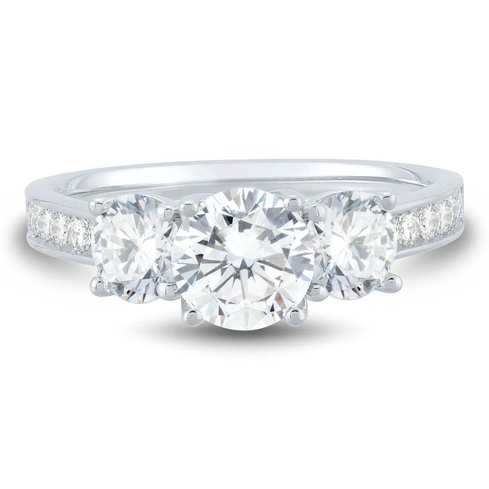 Lab Grown Three-Stone Diamond Engagement Ring in 14K White Gold (2-1/4 ct. tw.) – Image 1 of 3