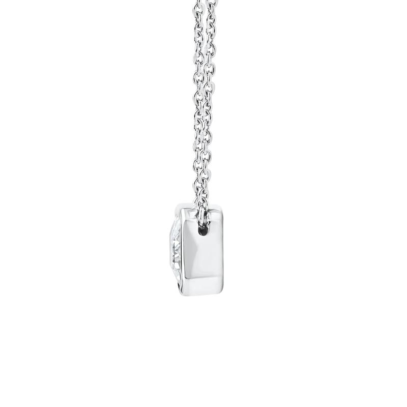 Lab Grown Diamond Emerald-Cut Solitaire Bezel Pendant in 10K White Gold &#40;1 ct. tw.&#41; – Image 2 of 4