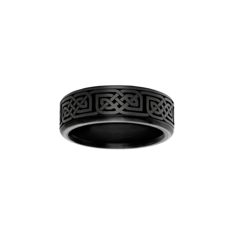 Men&#39;s Celtic Patterned Elysium Band, 8MM – Image 1 of 2