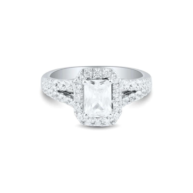 2 ct. tw. Lab Grown Diamond Halo Engagement Ring in 14K White Gold – Image 1 of 3