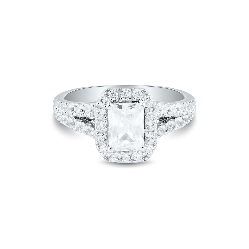 2 ct. tw. Lab Grown Diamond Halo Engagement Ring in 14K White Gold – Image 1 of 3