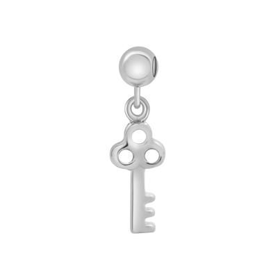 Antique Key Bead Charm in Sterling Silver