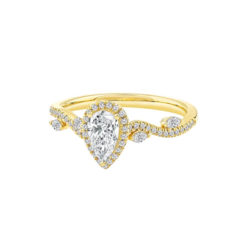 Pear-Shaped Diamond Engagement Ring with Halo in 14K Yellow Gold (3/4 ct. tw.) – Image 4 of 5