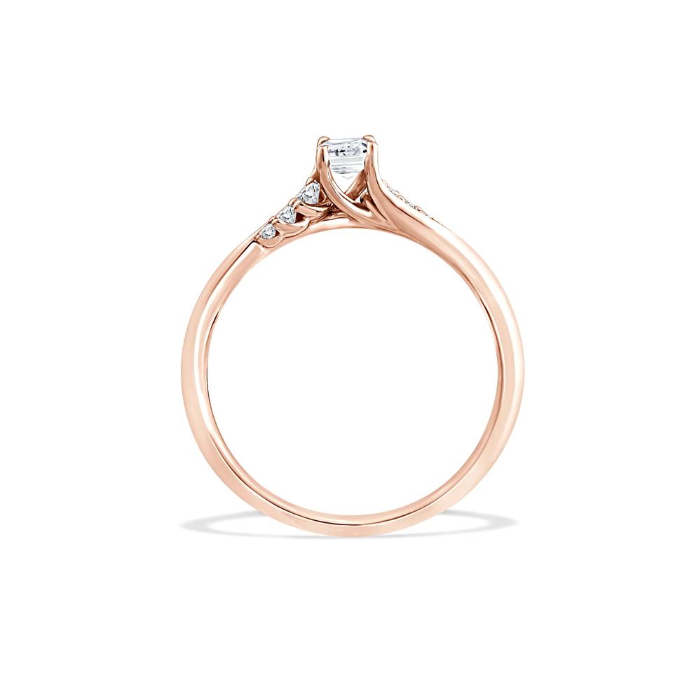 Lab Grown Diamond Emerald Center Promise Ring in 10K Rose Gold (3/8 ct. tw.) – Image 2 of 4