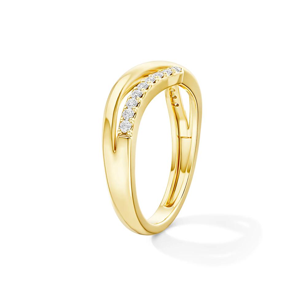 Diamond Crossover Contour Ring in 14K Gold – Image 3 of 4