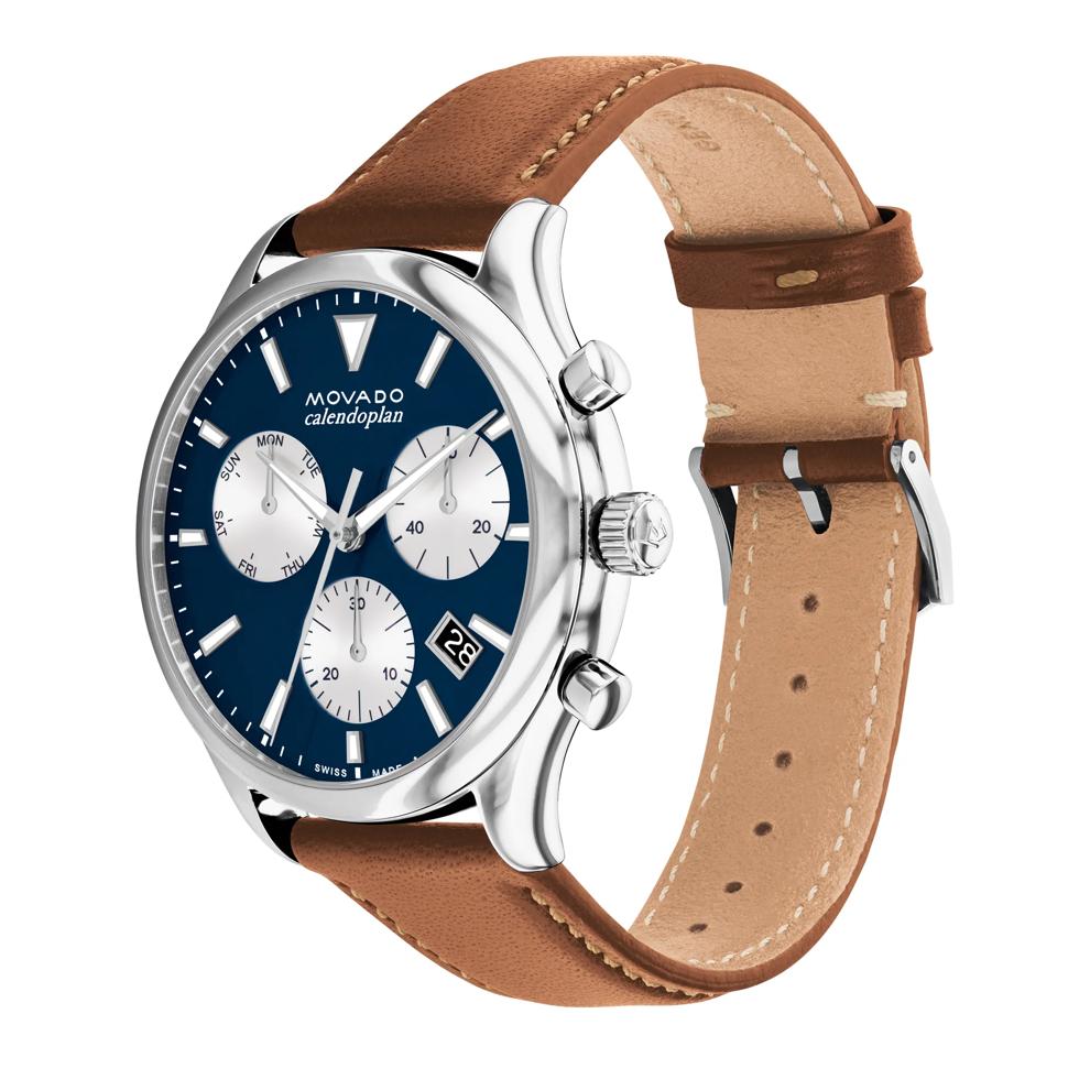 Men&rsquo;s Heritage Watch in Stainless Steel and Brown Leather. – Image 2 of 3