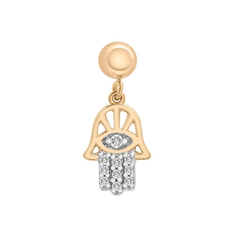 Diamond Accent Hamsa Bead Charm in Vermeil – Image 1 of 3