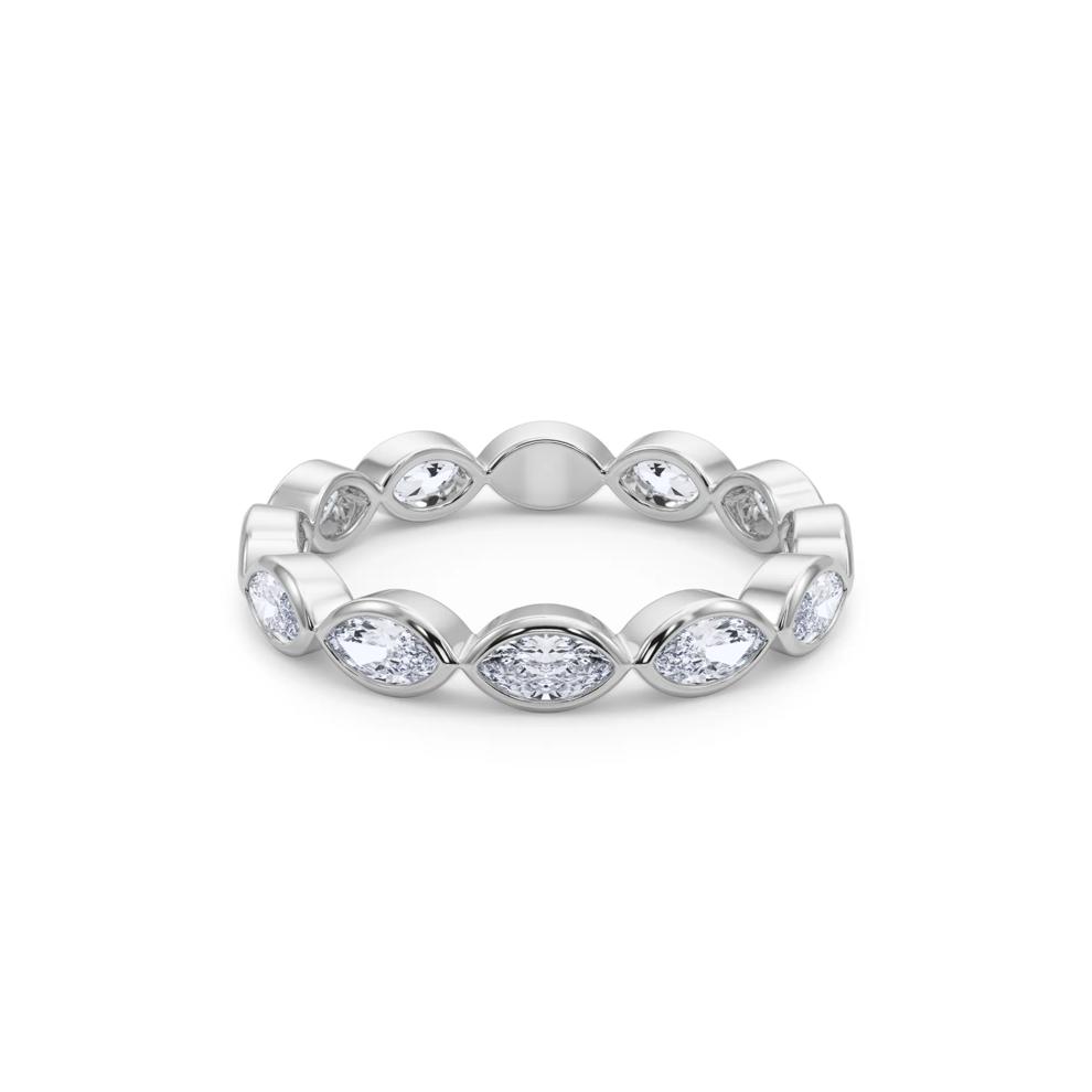 Lab Grown Diamond Bezel-Set Marquise True Eternity Band in Platinum – Image 4 of 5